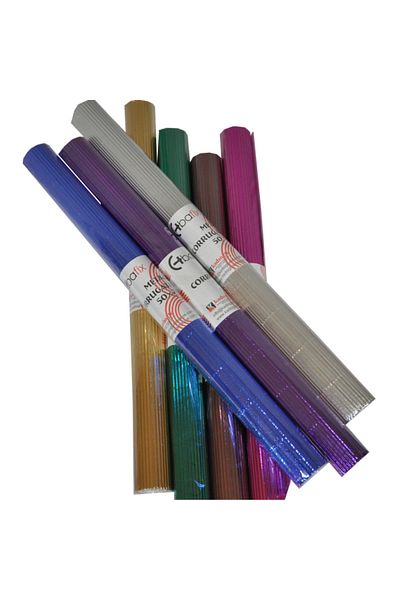 hobi market art Μεταλλικό κυματοειδές χαρτόνι δώρου 7 τεμαχίων
