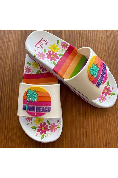 Pomidik Παιδικές καλοκαιρινές παντόφλες Miami Beach White