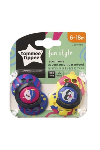 tommee tippee Patterned Fun Style 2 Pack 6-18 Months Pacifiers