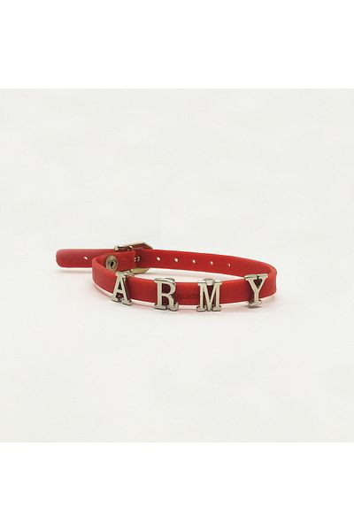 ketnez K-pop Bts Army Faux Leather 22 Cm Adjustable Red Bracelet
