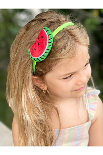 QUEEN AKSESUAR Coroană de pepene verde neon, drăguță, tridimensională, de plu...