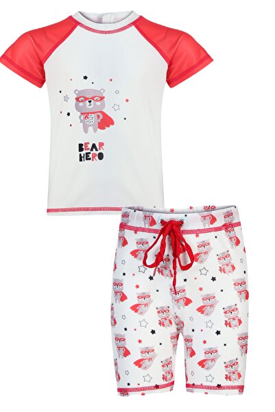 İYİBU Çocuk Ve Bebek Mayo Erkek Ve Kız Unisex 2'li Takım Kısa Kollu Şortlu Ma...