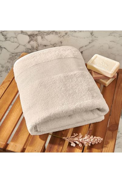 Nuvomon Beige Bath Towel - 70x140 Cm