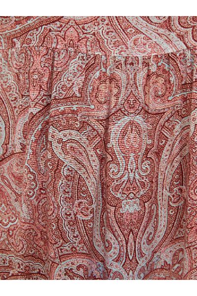 LC Waikiki Lcwaikiki Classic - Red Printed V-Neck Viscose Women's Dress