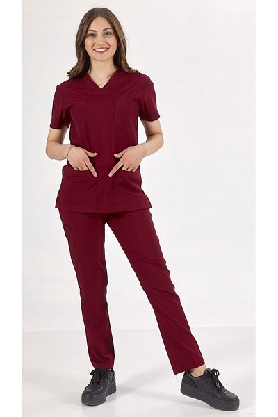 Uçak Medikal Tricou pentru asistentă și doctor pentru echipa de uniformă Novo Burgundy