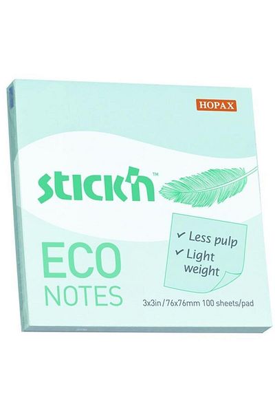 Gıpta Stickn Eco Notes 100 ورقة ورق ملاحظات لاصق أزرق فاتح 76 × 76 مم