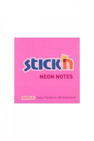 Gıpta ورق ملاحظات لاصق Hopax Stickn 100 ورقة 76x76 مم وردي فسفوري