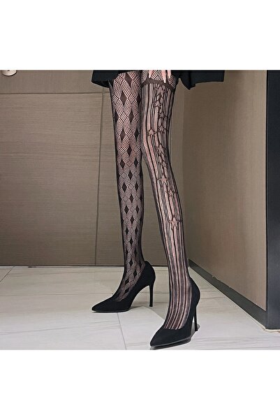 VEGAROKS Gothic Punk Lolita Desenli Külotlu Çorap