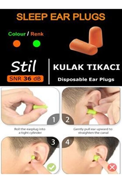 isguvenlikstore Uyku Kulak Tıkacı Gürültü Önleyici 10 Çift