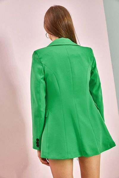 Bianco Lucci Women's Circle Buttoned Atlas Jacket