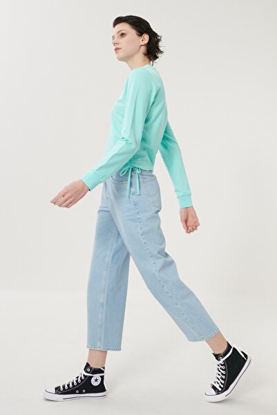 Lee Wide Leg Fit Yüksek Bel Crop Paça Esnek Jean Kot Pantolon