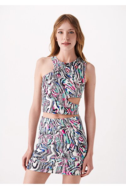 Mavi Buntes Oberteil mit Ausschnitt und detailliertem Marmorierung-Print 1610877-82682