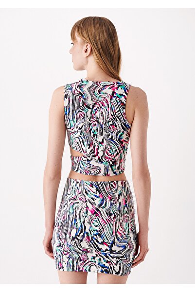 Mavi Buntes Oberteil mit Ausschnitt und detailliertem Marmorierung-Print 1610877-82682