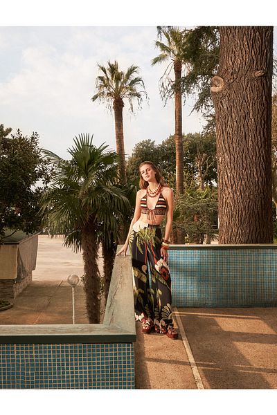 Koton Melis Ağazat X - Patterned Wide Leg Trousers