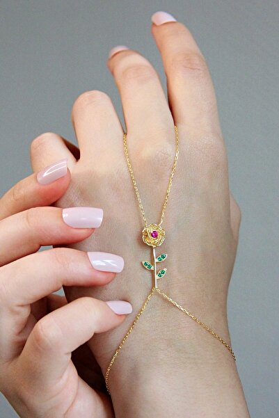 Argentum Concept 18k Altın Kaplamalı 925 Ayar Gümüş Gül Figürlü Şahmeran - 45...