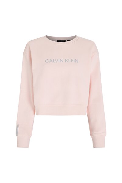 Calvin Klein 00gwf1w312690 Bisiklet Yaka Normal Kalıp Düz Pembe Kadın Sweatshirt