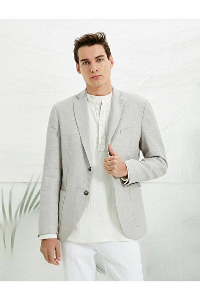 Koton Slim Fit Blazer Ceket Cepli Önü Düğmeli