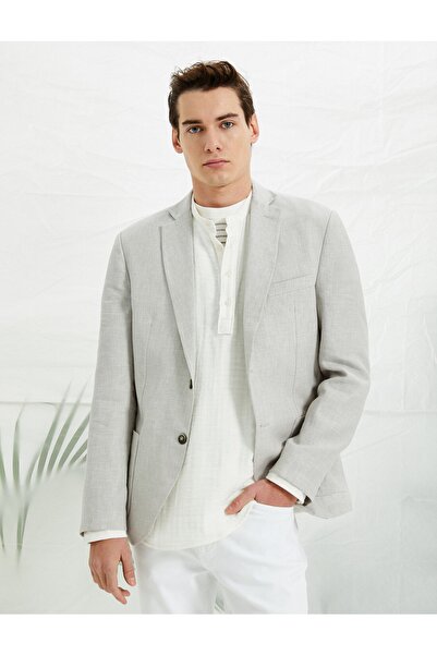 Koton Slim Fit Blazer Ceket Cepli Önü Düğmeli
