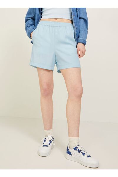 JJXX 12213169 Baby Blue Lastikli Rahat Kalıp Mavi Kadın Şort