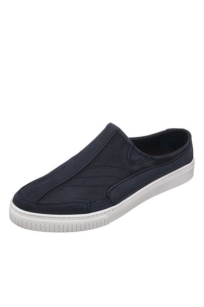 İriadam صندل Kley-01 باللون الأزرق الداكن من جلد البقر Nubuck، تصميم مريح وأنيق وواسع