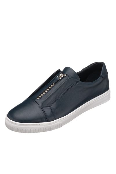 İriadam Yusuf-01 Navy Blue Leather Casual Sports Shoes Comfortable Wide Fit New Season