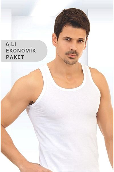 Katmirra Luxury Combed Cotton Men's Undershirt 6 Pack Premium Combed Cotton 100% Cotton