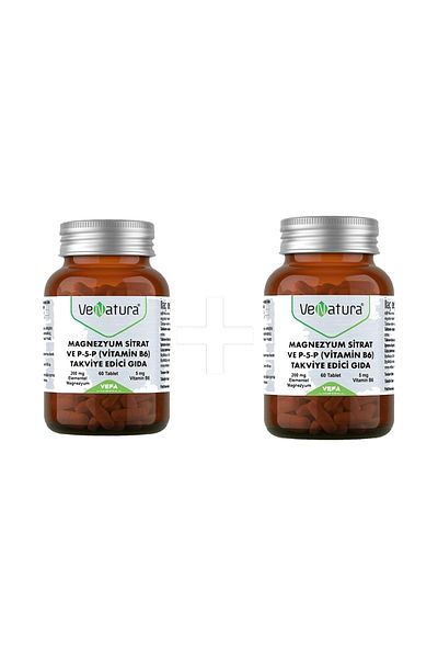 VeNatura Magnesium Citrate and P-5-p Vitamin B6 60 Tablets - x2 Pieces
