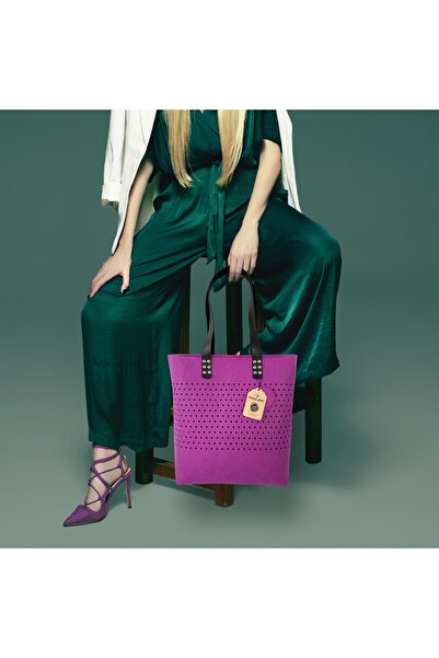 Keçelove Fermuarlı Keçe Çanta