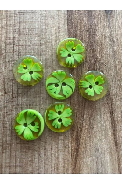 Öztürk Transparent Rosebud Patterned Baby Button. 1.5cm 6 Pack