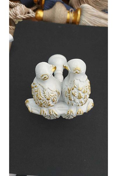 Doğukan perde aksesuarları Pack of 2 Bird Patterned White to Yellow Polyester Renso (1 PC)
