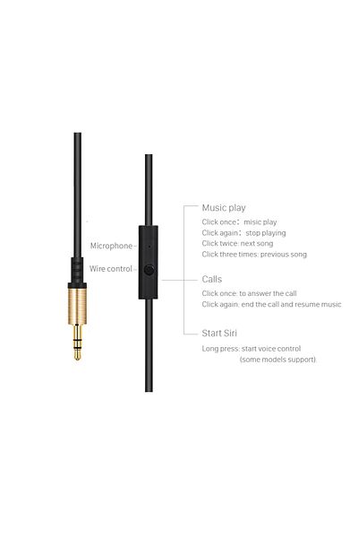 VİZYON Aux Cable with Microphone 1 Meter Aux 3.5 Mm Jack 1m
