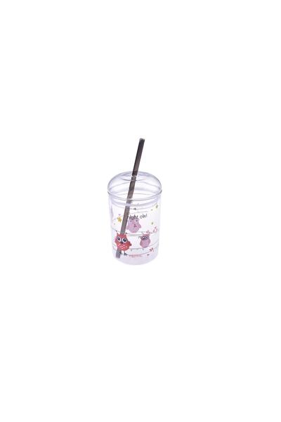 Bambum Boutiqueizmir - Glass Cup with Straw Owl
