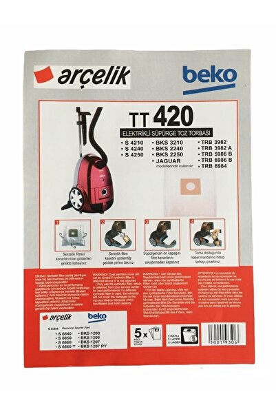 Beko Trb 2982 A Trb 5984 A Süpürge Toz Torbası 20 Adet