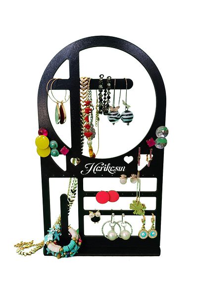 GEEG Gift Black Jewelry and Accessory Organizer Earring Necklace Hanger Organizer Jewelry Organizer