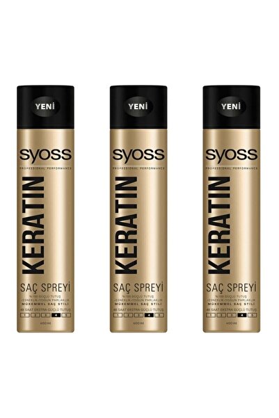 Syoss Saçları Güçlendiren Ve Hacim Veren Keratin Saç Bakım Spreyi 400 Ml 3 Adet