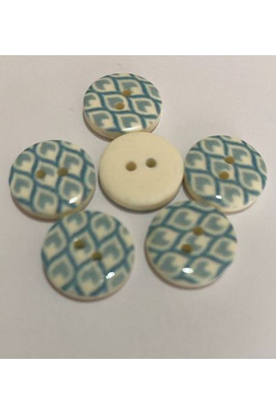 Öztürk Porcelain Covered Baby Button. 1.5cm Pack of 6.