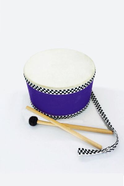 AyasEğiticiOyuncak Askılı Küçük Davul - Ahşap Düdük - Ahşap Marakas Kargo Dahil
