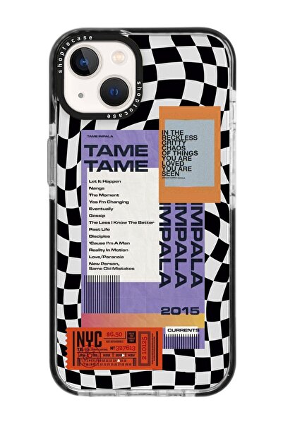 shoptocase İphone 15/14/13 Uyumlu Siyah Impact Dama Tame Tasarımlı Telefon Kı...