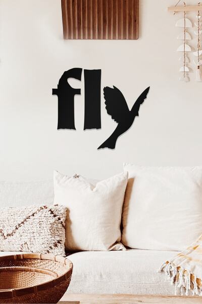 AHWALL Διακοσμητικό Ξύλινο Τραπέζι με Θέμα Μύγες και Πουλιά