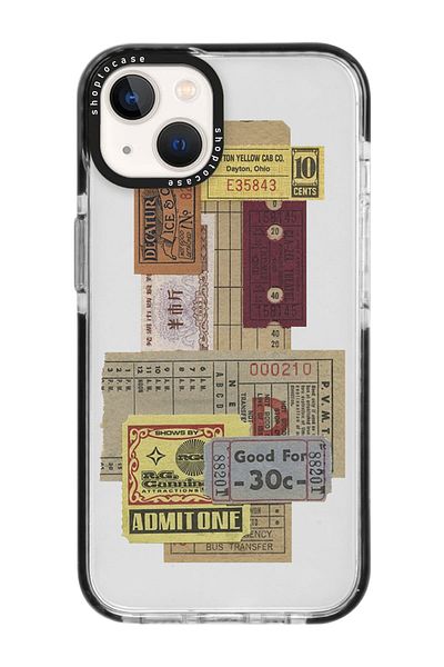 shoptocase حافظة هاتف بتصميم تذكرة Impact Pul باللون الأسود متوافقة مع iPhone 15/14/13