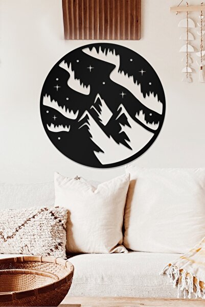 AHWALL Διακοσμητικό ξύλινο ζωγραφικό με θέμα το σκηνικό του βουνού