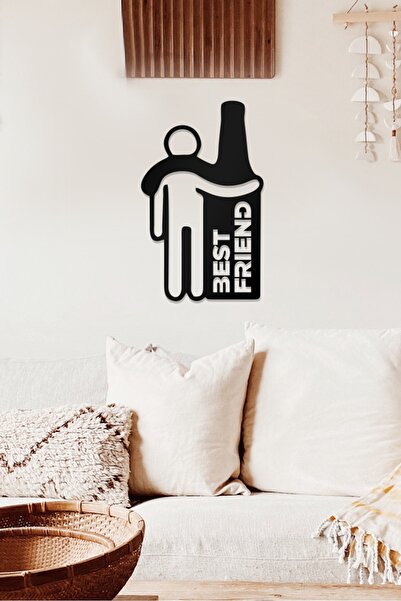 AHWALL Διακοσμητικό ξύλινο ζωγραφικό τέχνης με θέμα τον καλύτερο φίλο