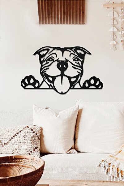 AHWALL Tablou decorativ din lemn cu tematică câine