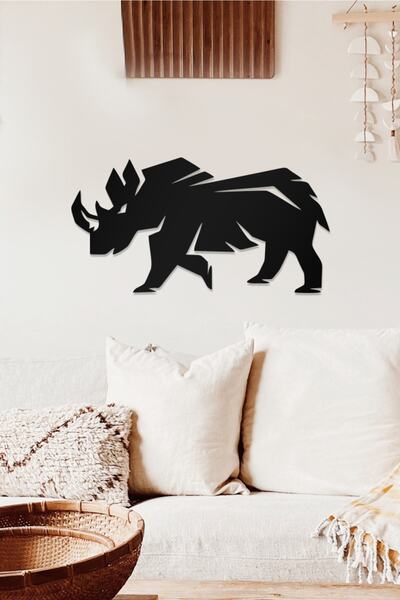 AHWALL Декоративна дървена картина с мотив на носорог