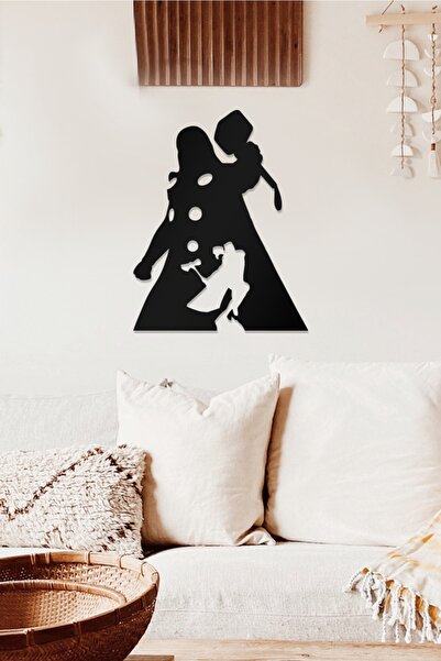 AHWALL Tablou decorativ din lemn cu tematică Thor