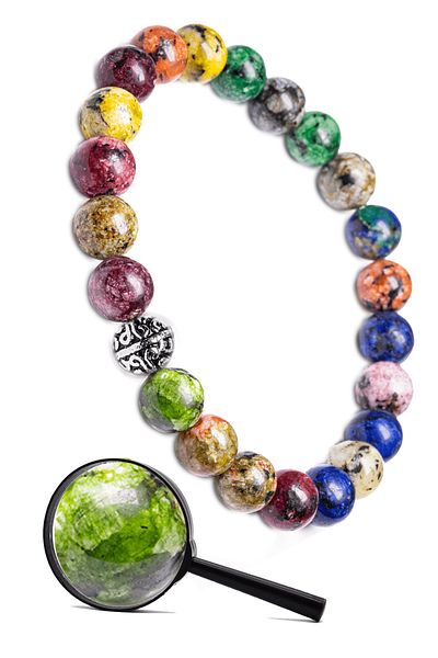 Tesbih Atölyesi Certified Silver Apparatus Coral Lapis Unakit Quartz Azurite Stone Bracelet