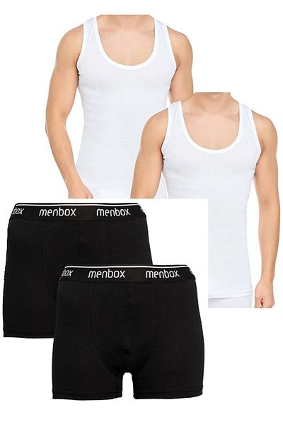 Marjinal Tekstil Economy Pack of 4 - 100% βαμβακερό κλασικό εσώρουχο και μαύρο μπόξερ 2 τμχ