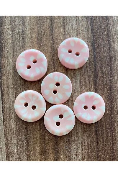 Öztürk Spotted Polyester Baby Button 1.5cm Pack of 6