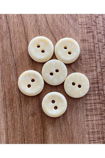 Öztürk Spotted Polyester Baby Button 1.5cm Pack of 6