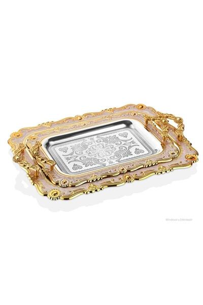 Genel Markalar Zümrüt Tepsi Mineli Altın Renk 2'li Set